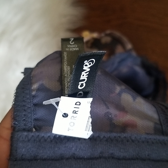 Torrid UNDERWIRE LONGLINE CAP SLEEVE BRA - MESH FLORAL 2X new with tag - Picture 4 of 6